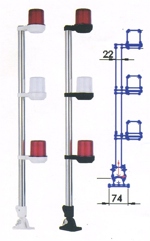 RK-1083 3'lü Arıza Feneri 60 cm Katlanabilir Ayaklı