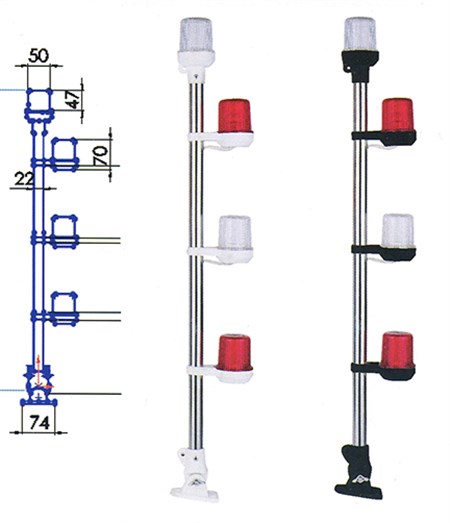 RK-1084 4'lü Çıpa Fenerli Arıza Direği 60 cm Katlanabilir Ayaklı